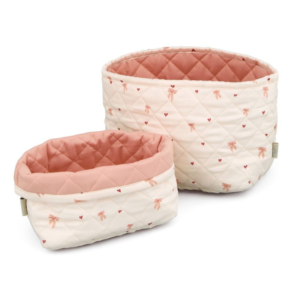 Cam Cam Copenhagen - Quilted Storage Basket - Bows ( 2 Pack ) - Mabel & Fox