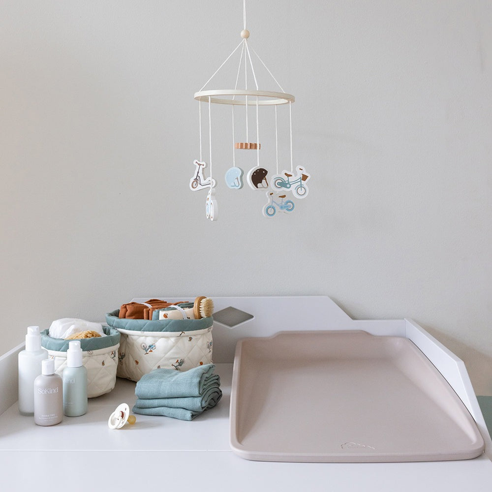 Cam Cam Copenhagen -  Wooden Cot Mobile - Bicycles - Mabel & Fox