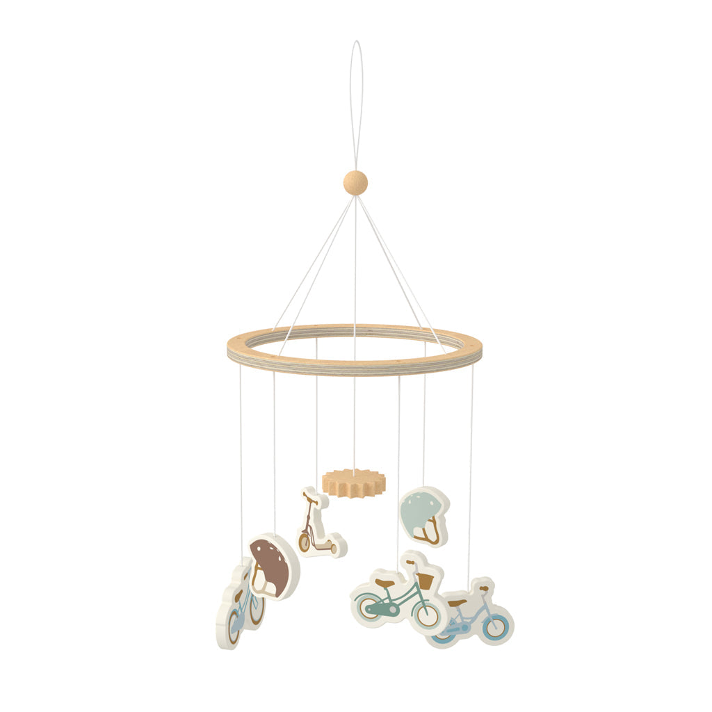 Cam Cam Copenhagen -  Wooden Cot Mobile - Bicycles - Mabel & Fox