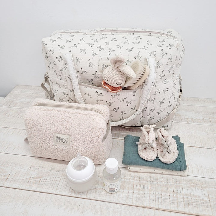 Babyshower – Camila Maternity Bag – Olive Bloom - Mabel & Fox