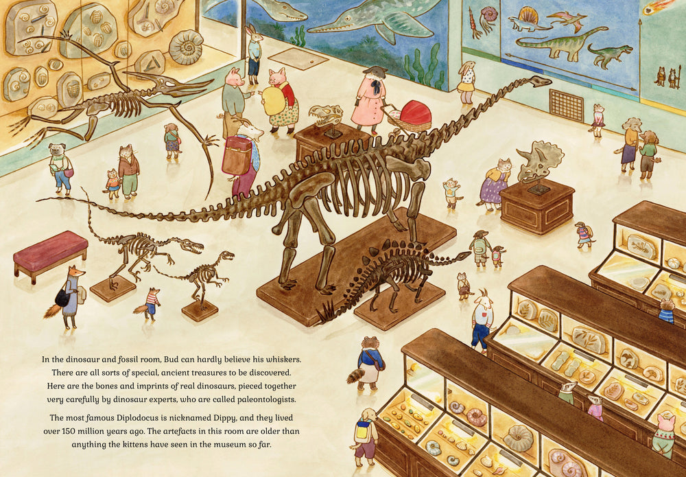 Cat Family At The Museum - Mabel & Fox