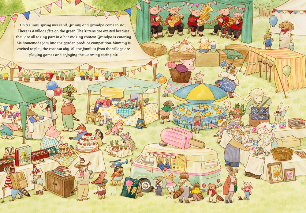 Cat Family Four Seasons - Mabel & Fox