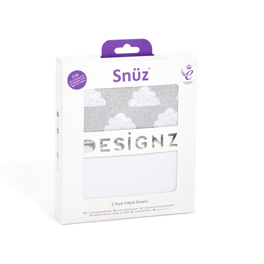 Snuz - Twin Pack Crib Sheets - Cloud Nine