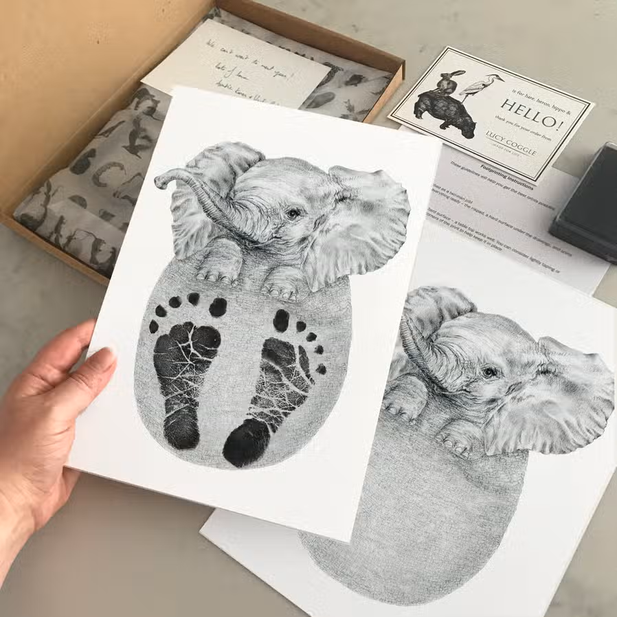 Lucy Coggle Designs - Baby Elephant Footprint Kit