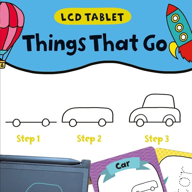 Children’s LCD Tablet & Flashcard Set – Things That Go - Mabel & Fox
