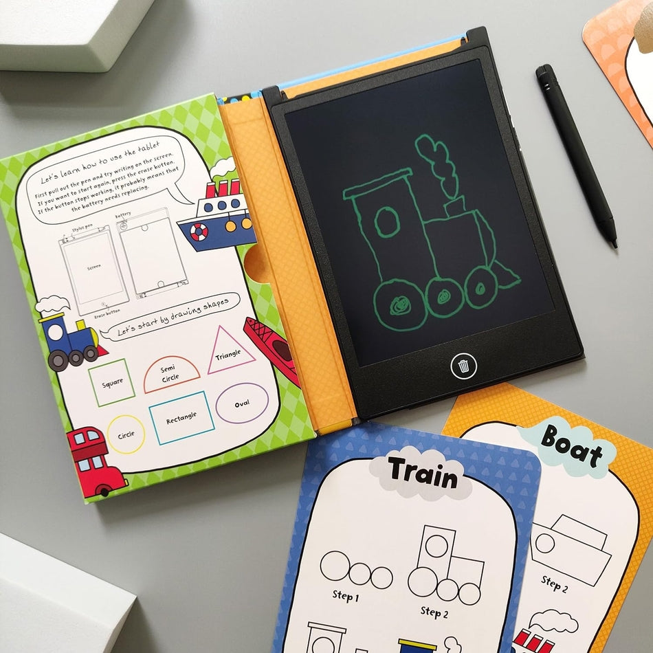 Children’s LCD Tablet & Flashcard Set – Things That Go - Mabel & Fox