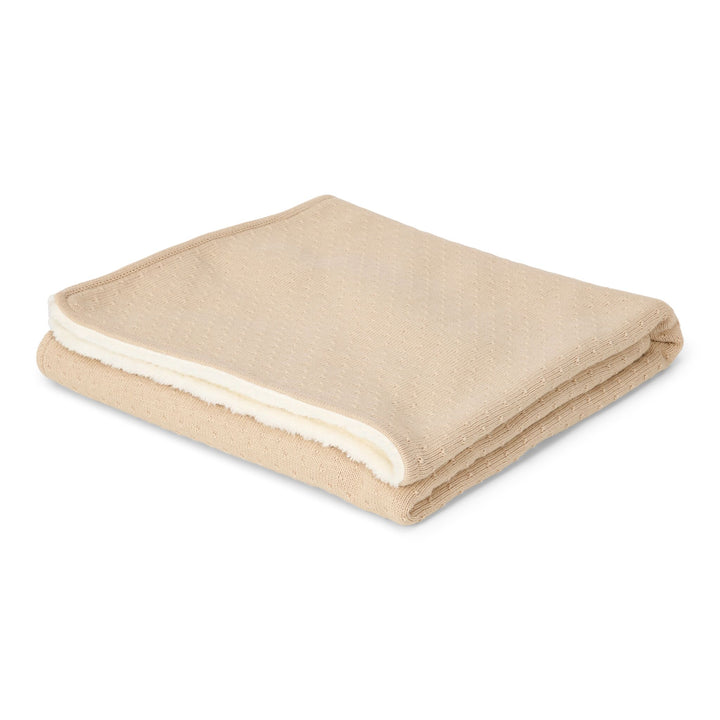 Little Dutch - Knitted Fleece Bassinet Blanket - Pure Soft Beige