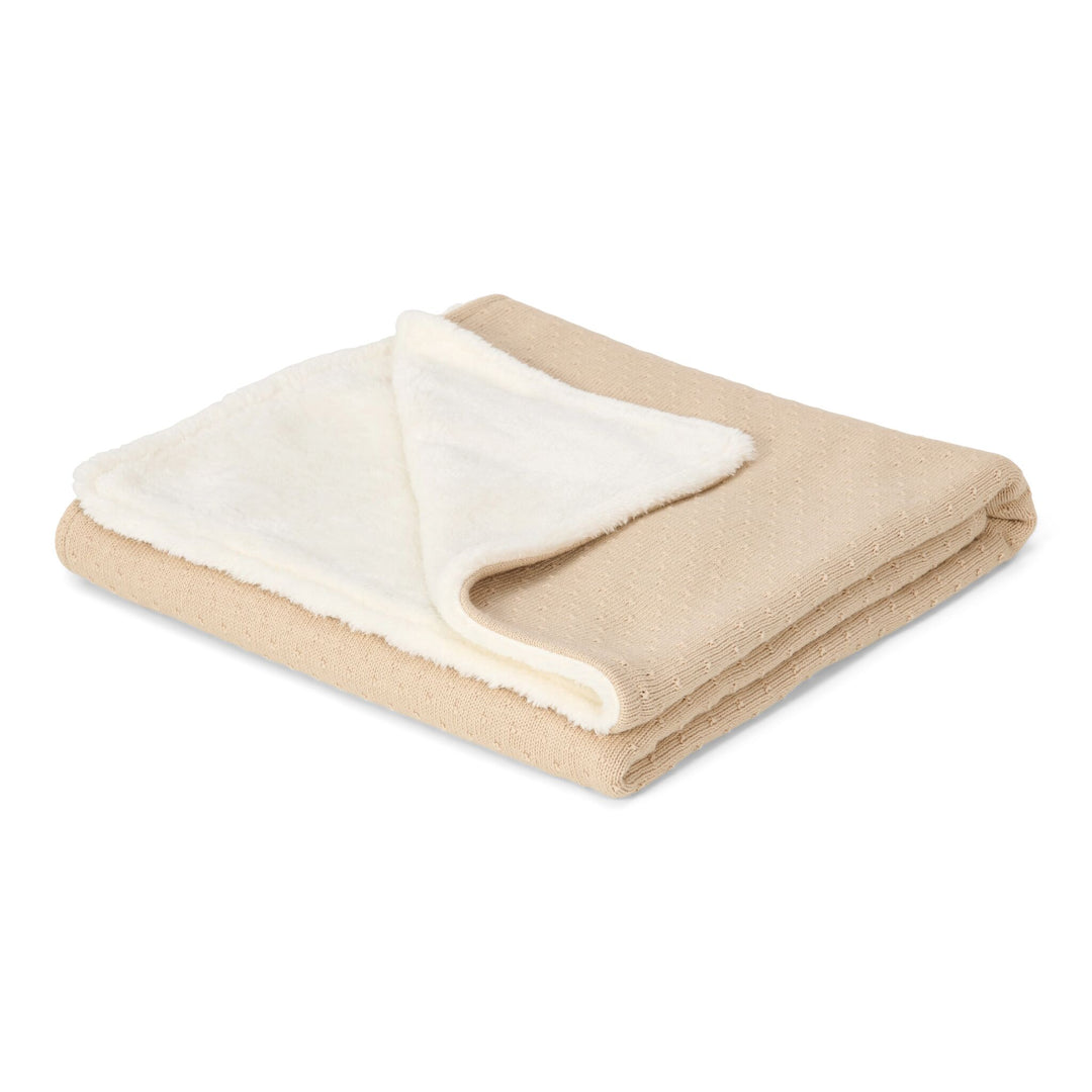 Little Dutch - Knitted Fleece Bassinet Blanket - Pure Soft Beige