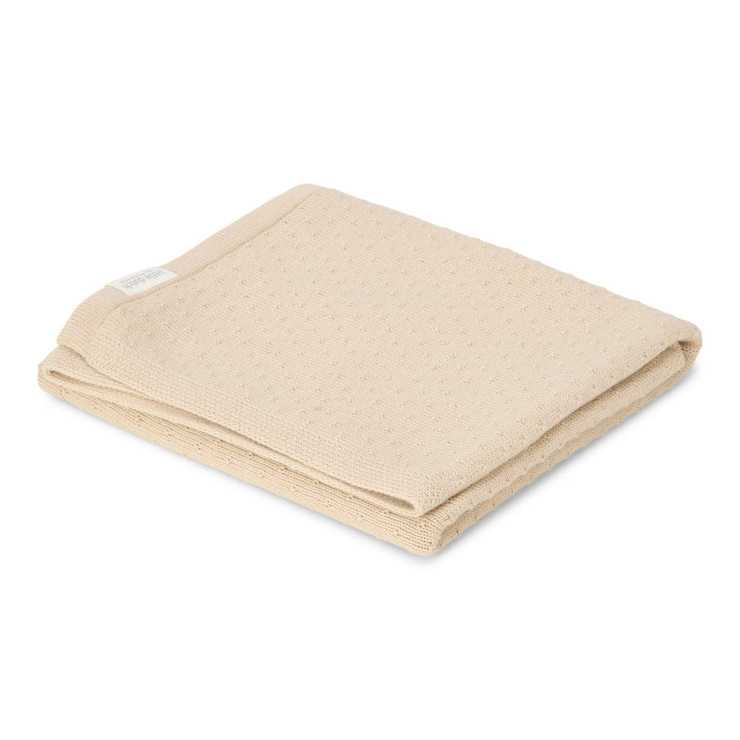 Little Dutch - Knitted Bassinet Blanket - Pure Soft Beige - Mabel & Fox