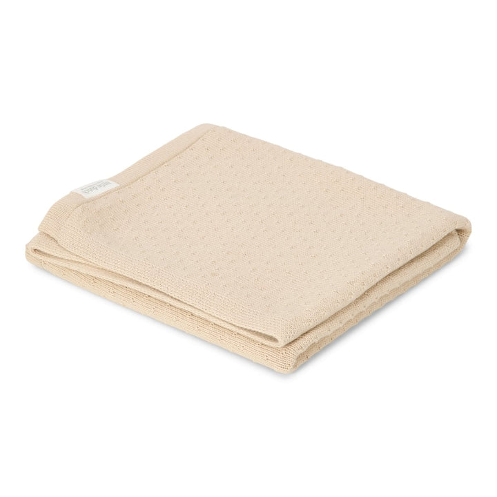 Little Dutch - Knitted Bassinet Blanket - Pure Soft Beige - Mabel & Fox