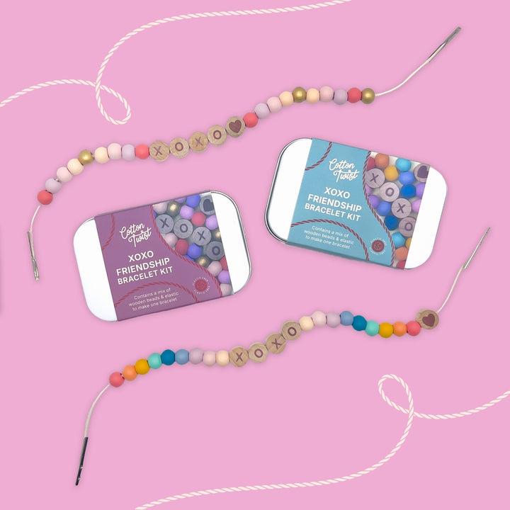 Cotton Twist – Beaded XOXO Friendship Bracelet Gift Kit - Mabel & Fox