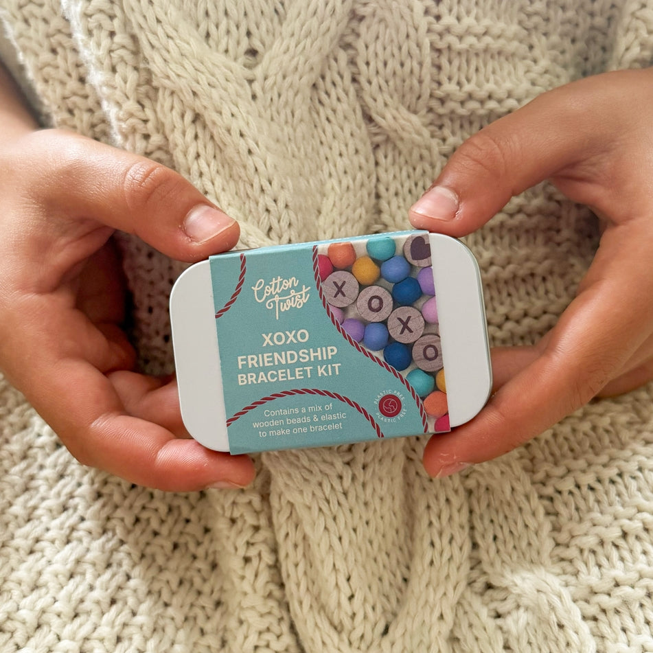 Cotton Twist – Beaded XOXO Friendship Bracelet Gift Kit - Mabel & Fox