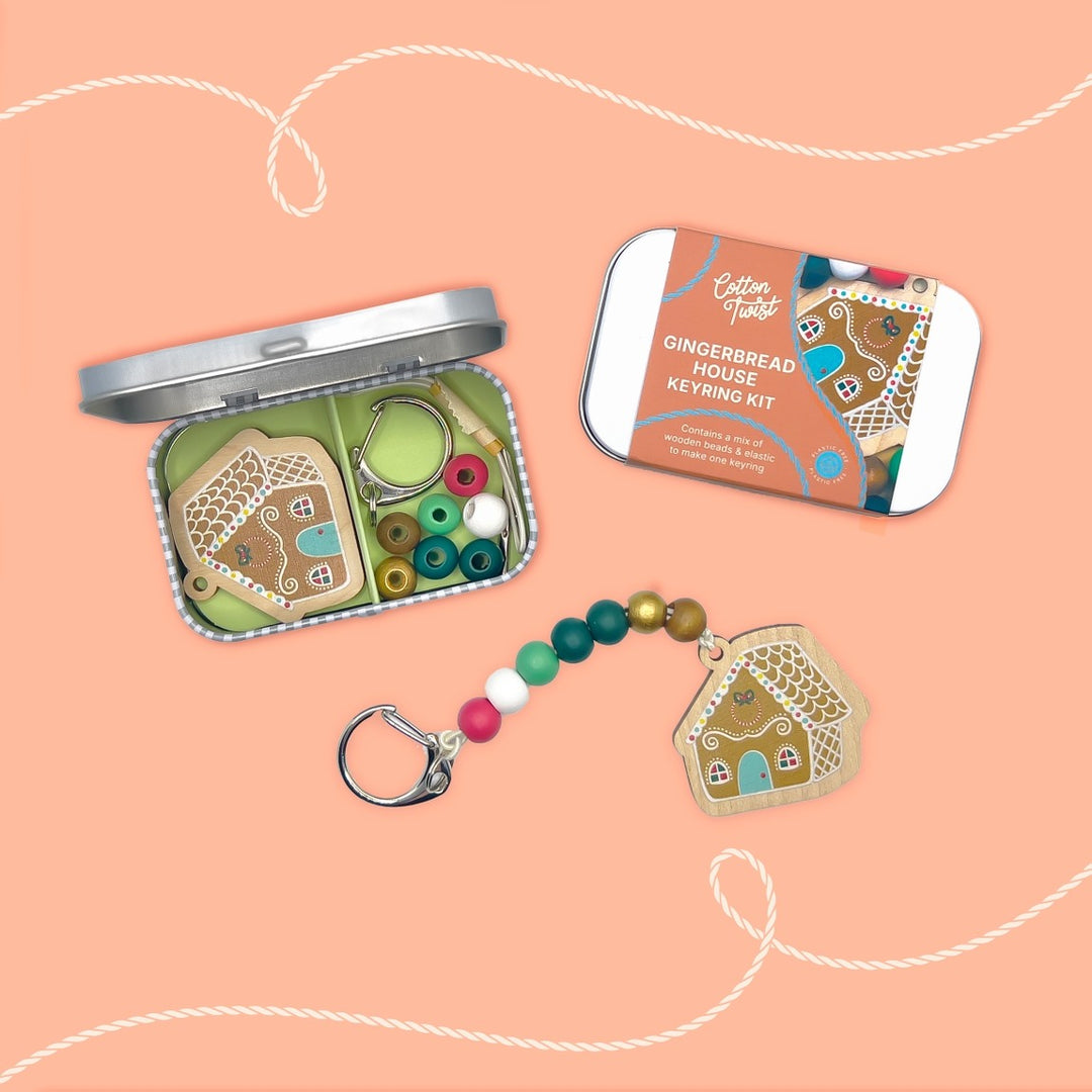 Cotton Twist - Gingerbread House Keyring Gift Kit - Mabel & Fox