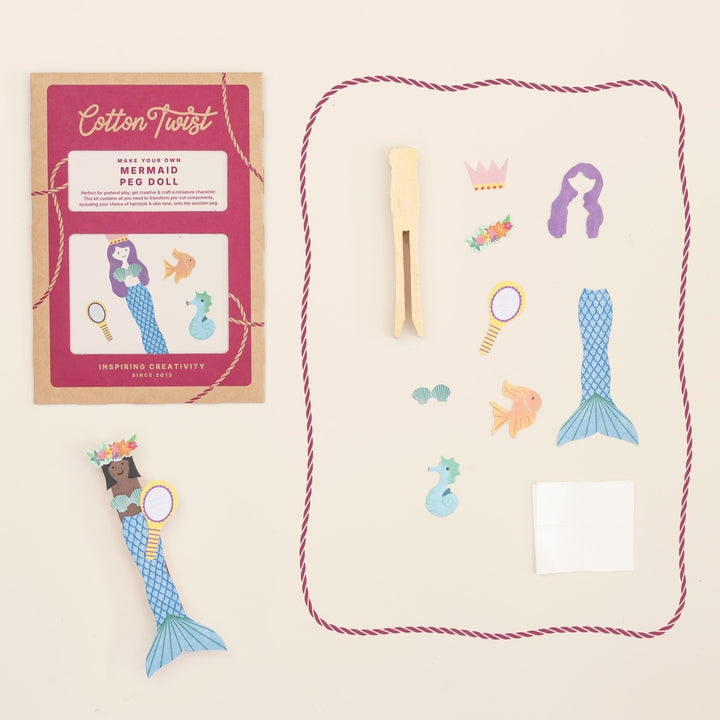 Cotton Twist - Make Your Own Mermaid Peg Doll - Mabel & Fox