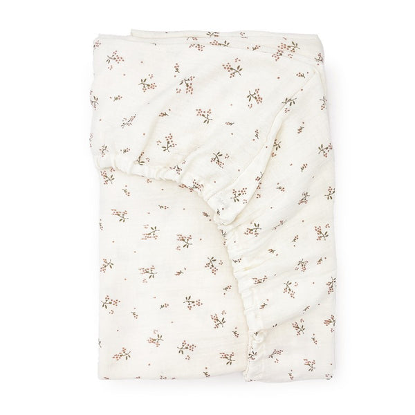 Babyshower – Crib Fitted Sheet – Roseberry - Mabel & Fox