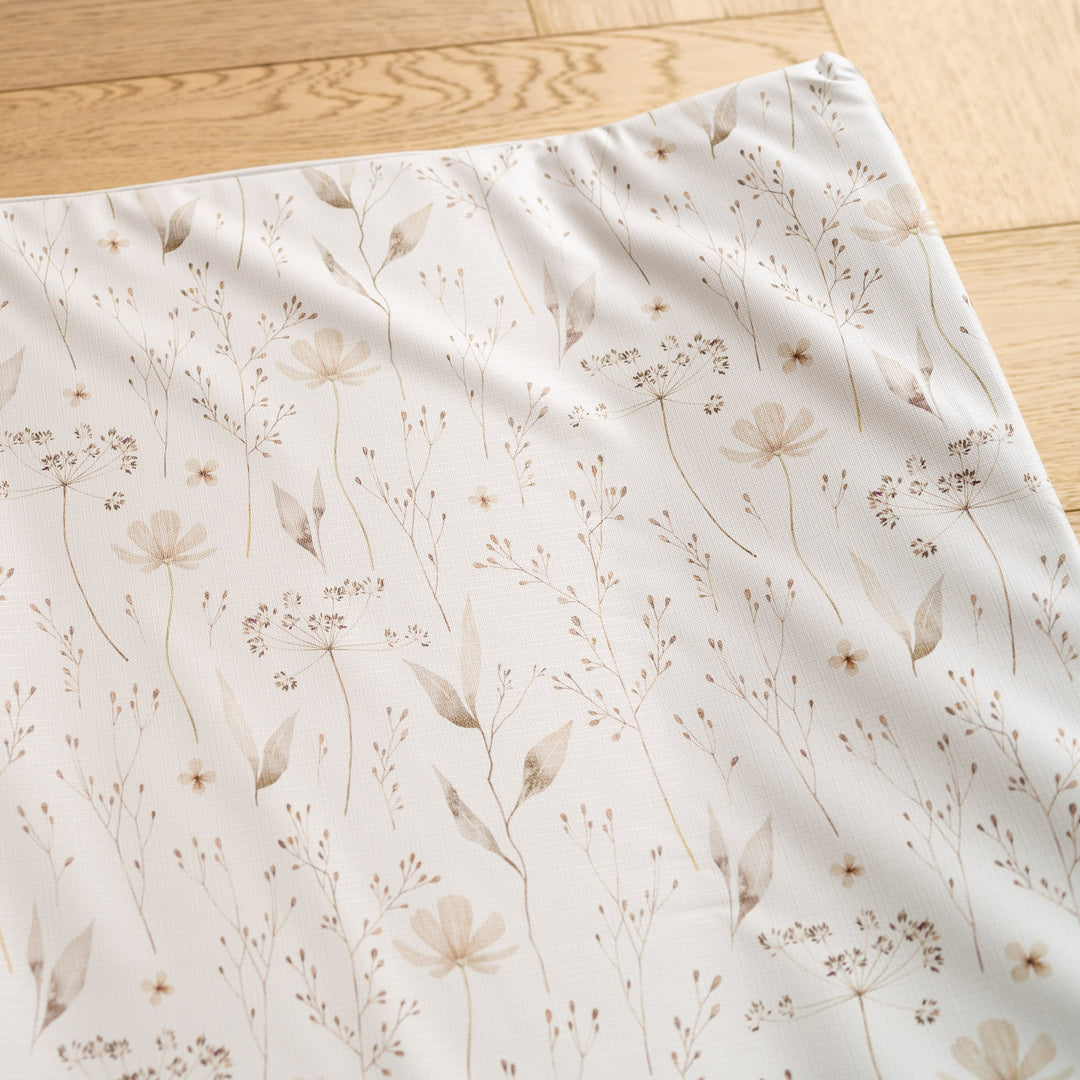 Mabel & Fox - Wedge Baby Changing Mat - Natural Wildflowers - Mabel & Fox
