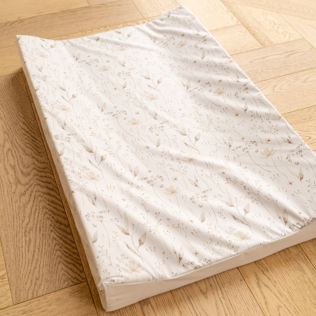 Mabel & Fox - Wedge Baby Changing Mat - Natural Wildflowers - Mabel & Fox