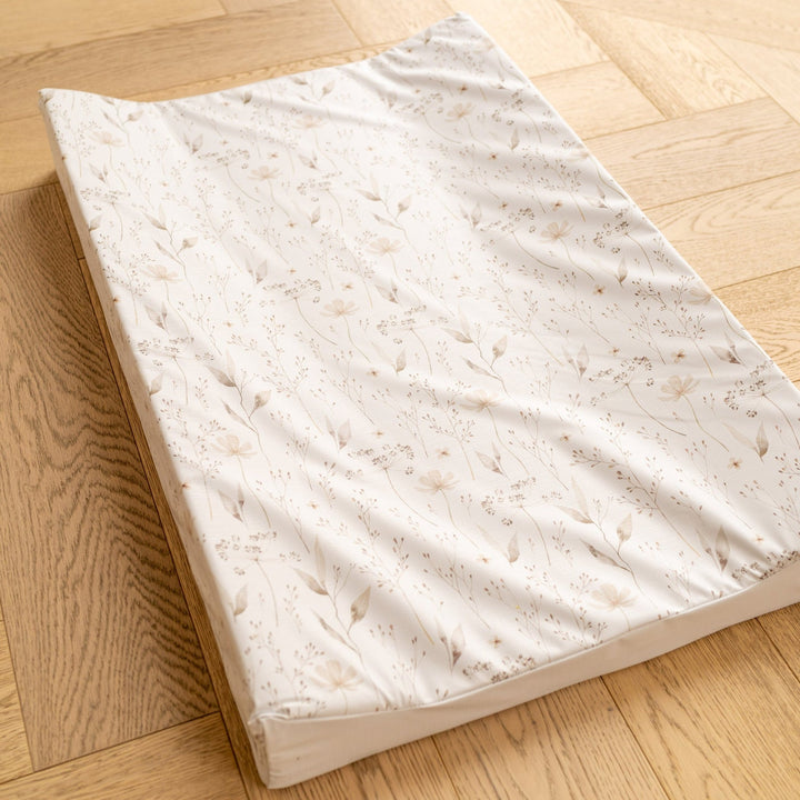 Mabel & Fox - Wedge Baby Changing Mat - Natural Wildflowers - Mabel & Fox