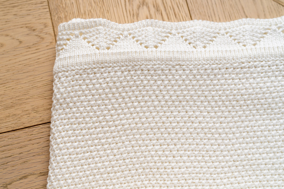 Mabel & Fox - Knitted Baby Blanket - White - Mabel & Fox