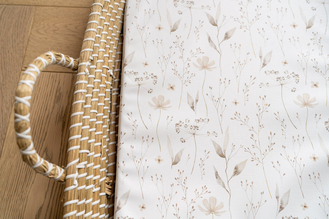 Mabel & Fox - Basket Changing Mat - Natural Wildflowers - Mabel & Fox
