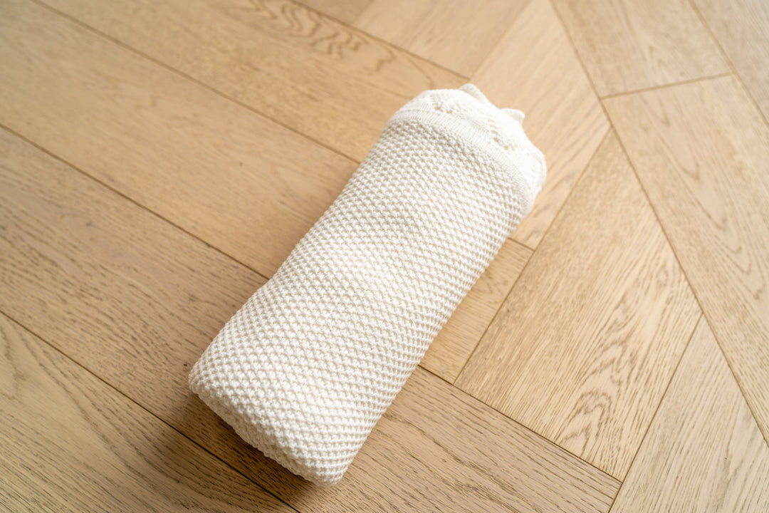 Mabel & Fox - Knitted Baby Blanket - White - Mabel & Fox