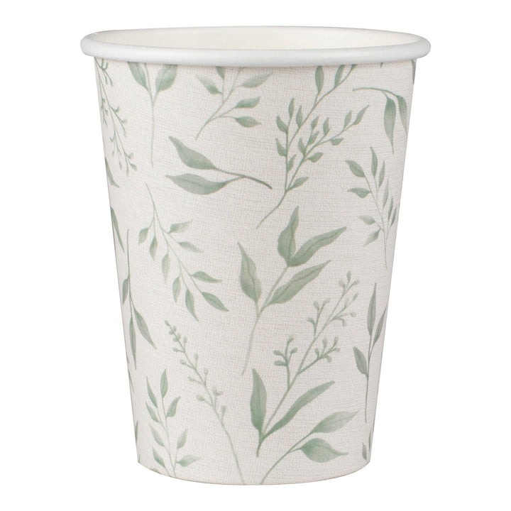 Ginger Ray - White and Green Christening - Paper Cups (8 Pack)