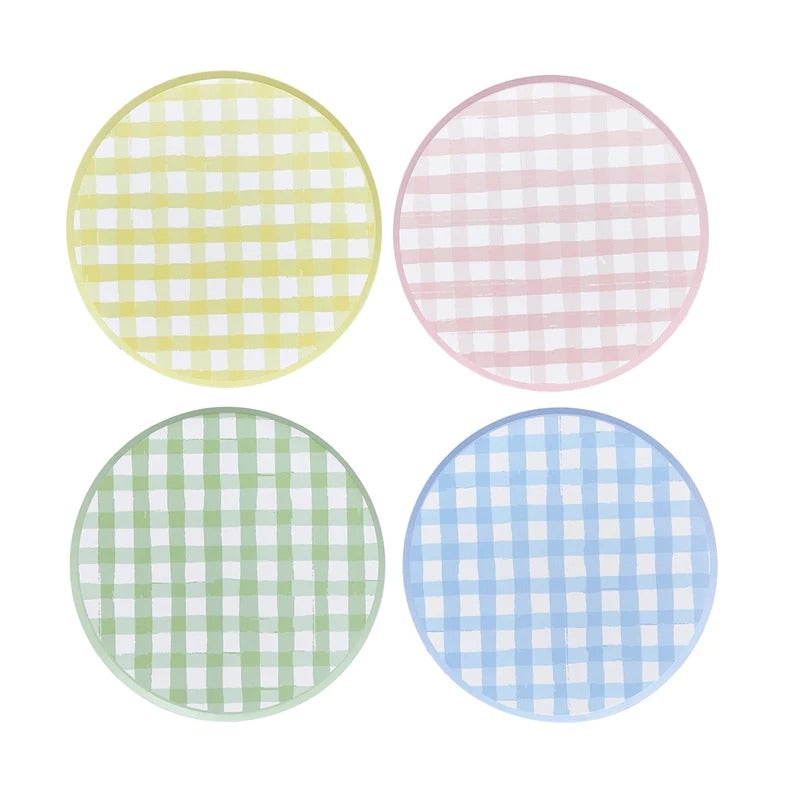 HootyBalloo By Green Club - Gingham Paper Plates - (8 Pack)