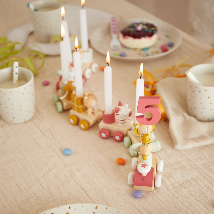 Bieco Spielwaren - Wooden Birthday Train - Berry