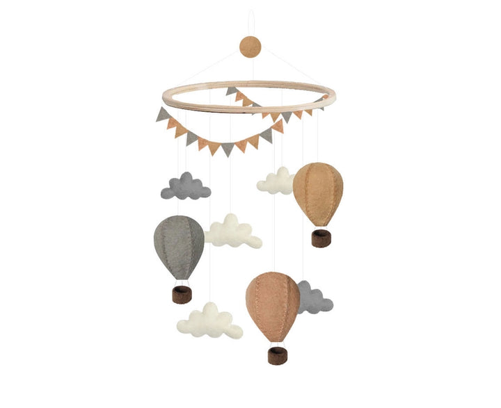 Gamcha - Baby Cot Mobile - Airballoon - Beige - Mabel & Fox