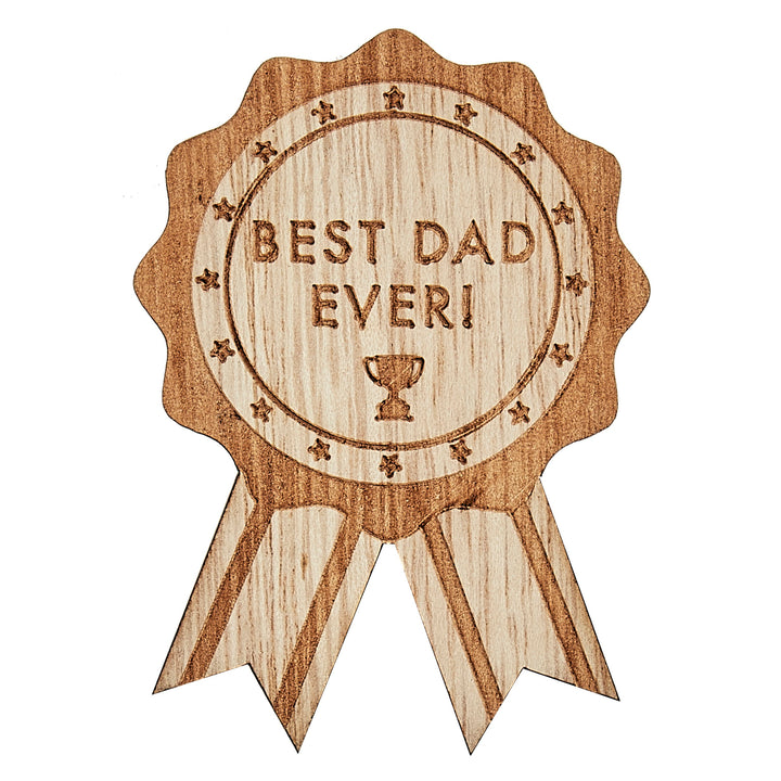 Ginger Ray - Wooden Best Dad Ever - Father's Day Badge