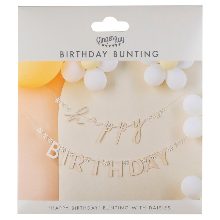 Ginger Ray - Happy Birthday Bunting - Daisy Floral