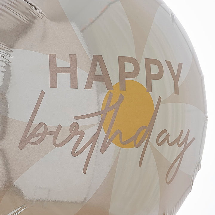 Ginger Ray - Happy  Birthday - Daisy Foil Balloon