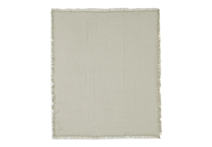 Jollein - Cradle Blanket - Fringe - Moonstone - Olive Green/Ivory