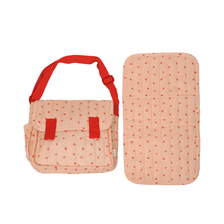 Olli Ella - Carrie Convertible Changing Set - Strawberry - Mabel & Fox