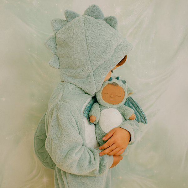 Olli Ella - Cozy Dinkum Dragon - Ash - Green - Mabel & Fox