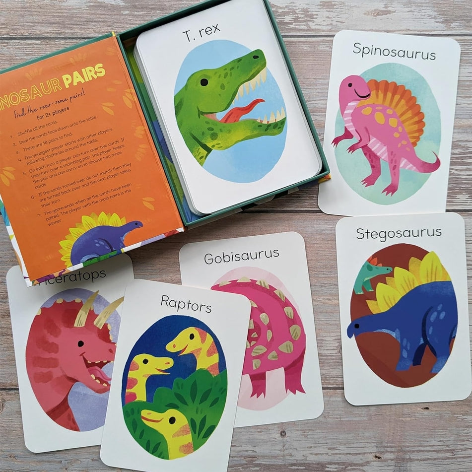 Dinosaur Pairs – Children’s Matching Card Game - Mabel & Fox