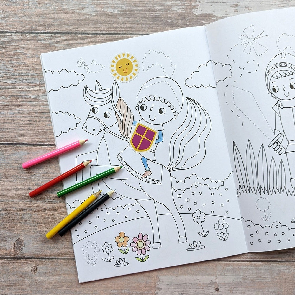 Dress Me Up Colouring & Activity Book - Knights & Dragons - Mabel & Fox
