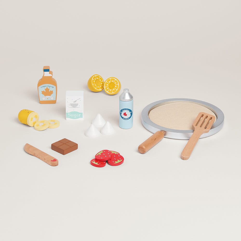 Great Little Trading Company - Wooden Pancake Making Set with Bag