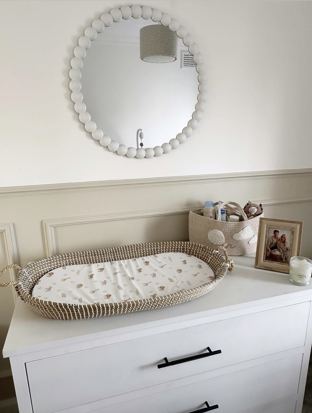 Mabel & Fox -  Basket Changing Mat - Boho Safari