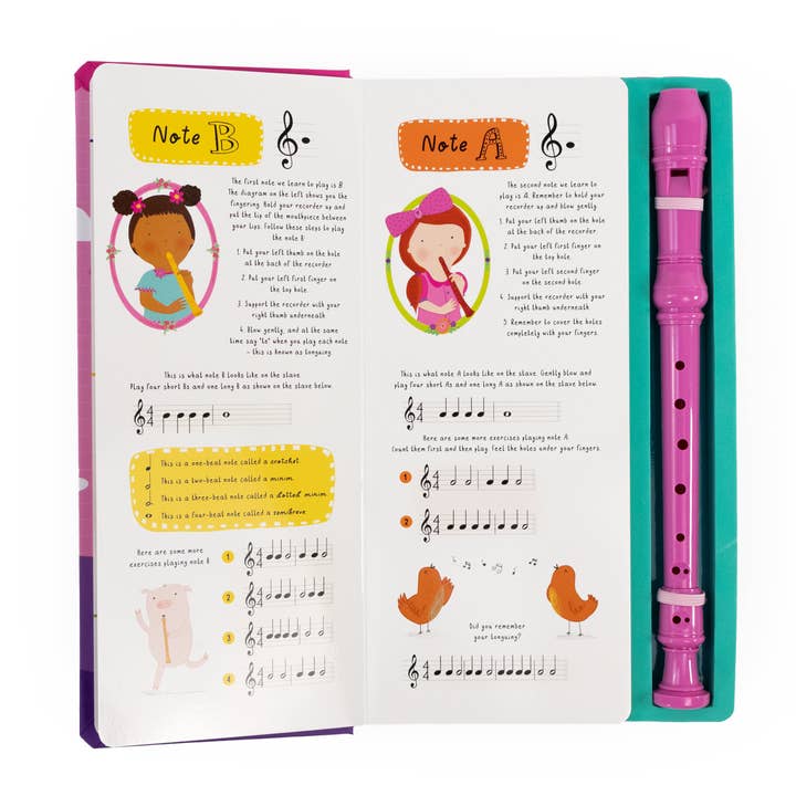 It's Fun To Learn the Recorder - Book & Recorder Set (Pink) - Mabel & Fox