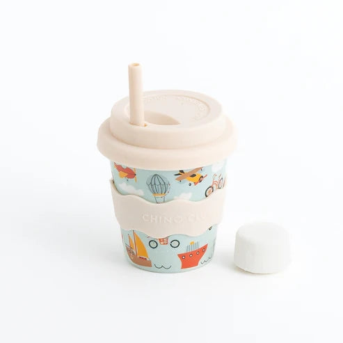 Chino Club – Babychino Cup 4oz (Straws Sold Separately) – Vehicles - Mabel & Fox