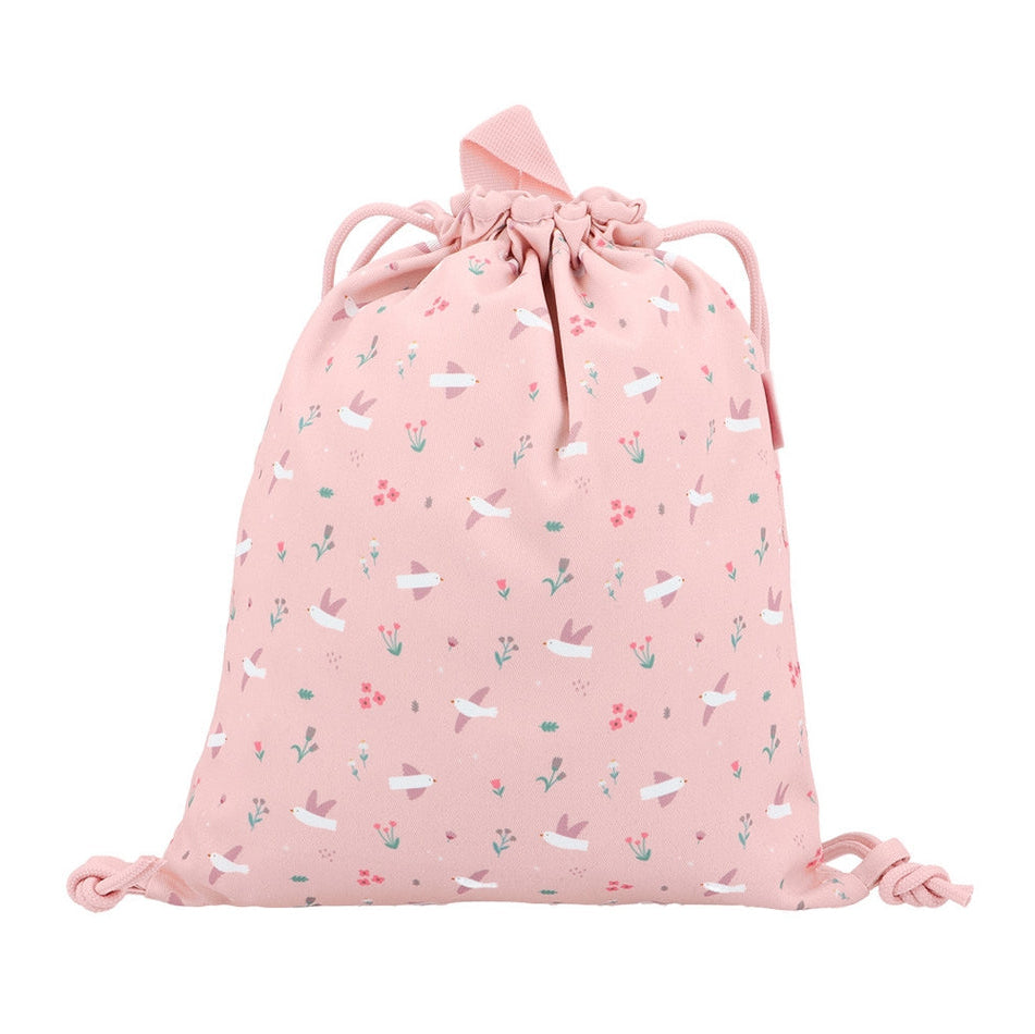 Tutete – Fabric Drawstring Backpack – Blossom Birds