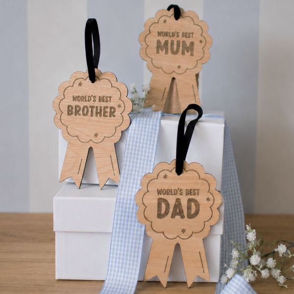 Mabel & Fox - Personalised Wooden Rosette - World's Best