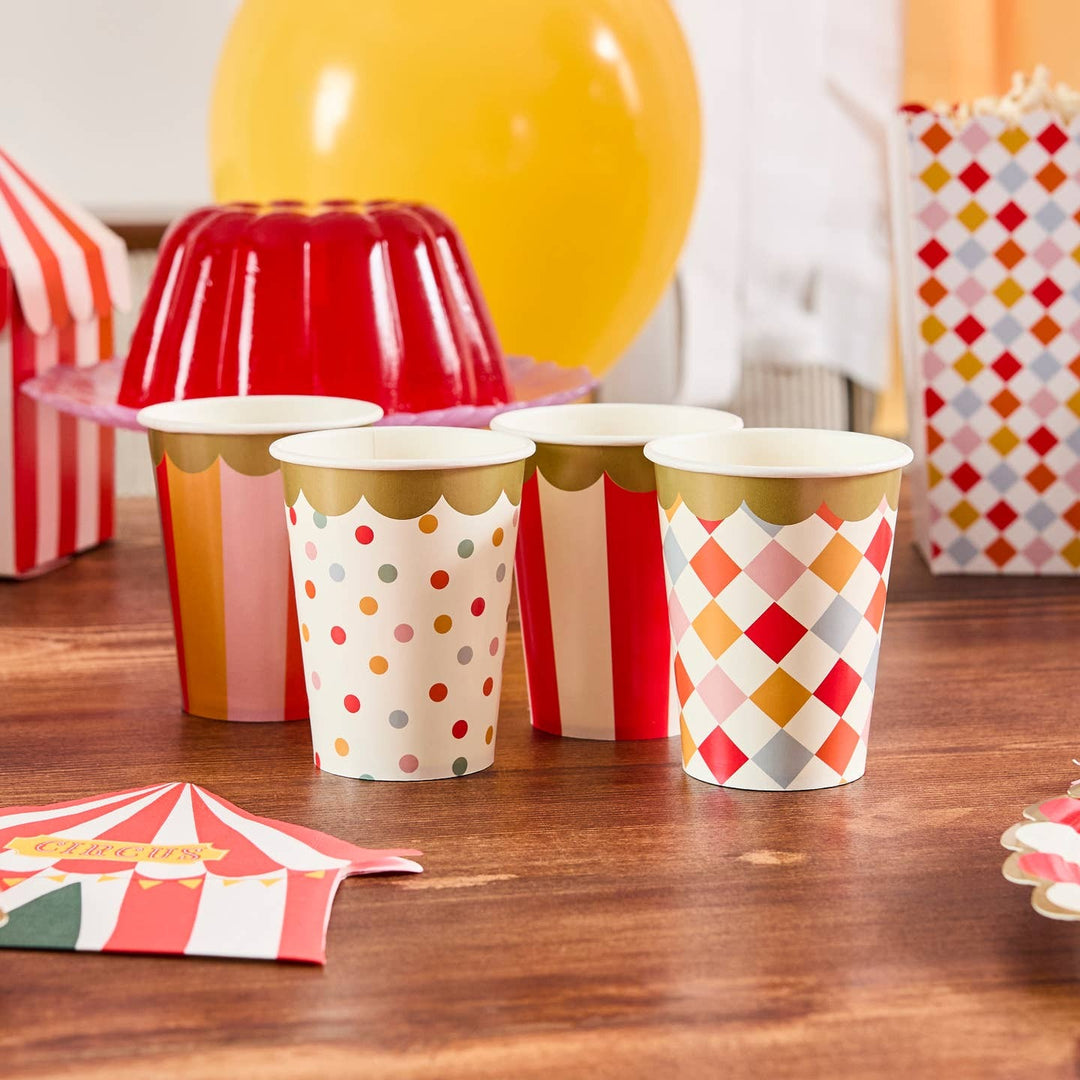 HootyBalloo By Green Club - Circus Paper Cups - (Pack of 8)