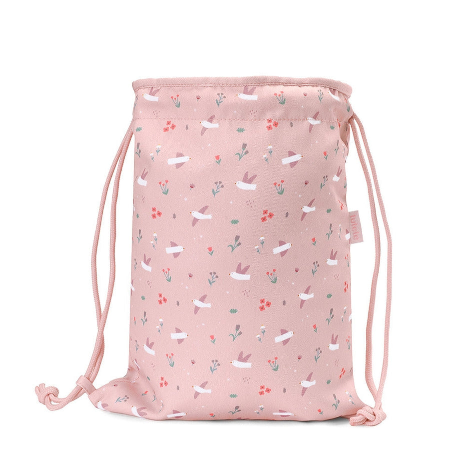 Tutete – Fabric Drawstring Backpack – Blossom Birds