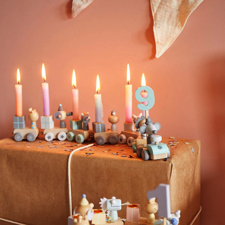 Bieco Spielwaren - Wooden Birthday Train - Scandi