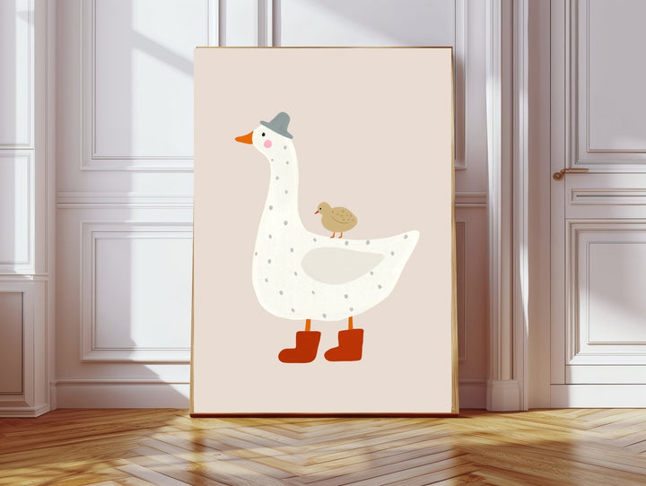 Kumo Art Prints - Art Print - Goose and Baby Chick