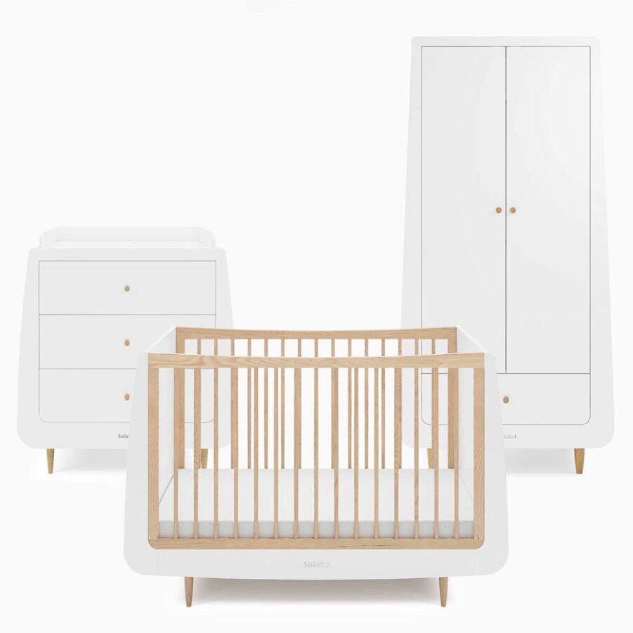 Snuz - 3 Piece Skandi Natural SnuzKot - Cot Bed, Changing Unit & Wardrobe