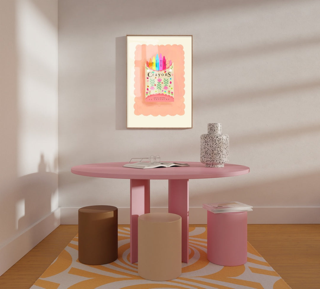Kate Fox Design - Art Print - Crayon Print - A5