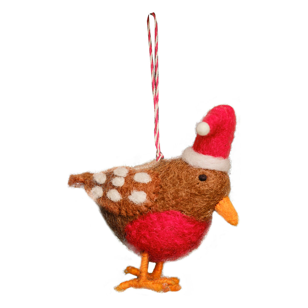 Ginger Ray - Christmas Tree Decoration - Felt Festive Robin - Mabel & Fox
